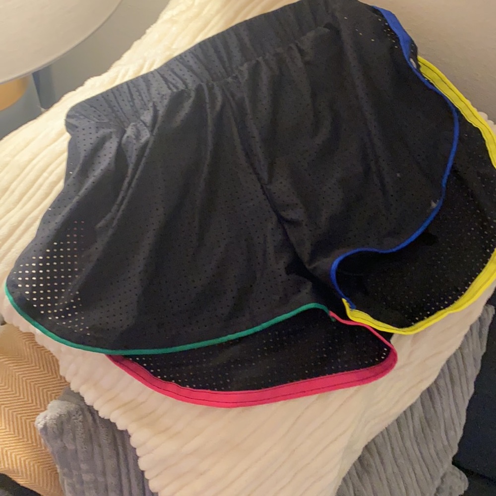 Black Mesh Shorts w/ Rainbow Trim, Size: S